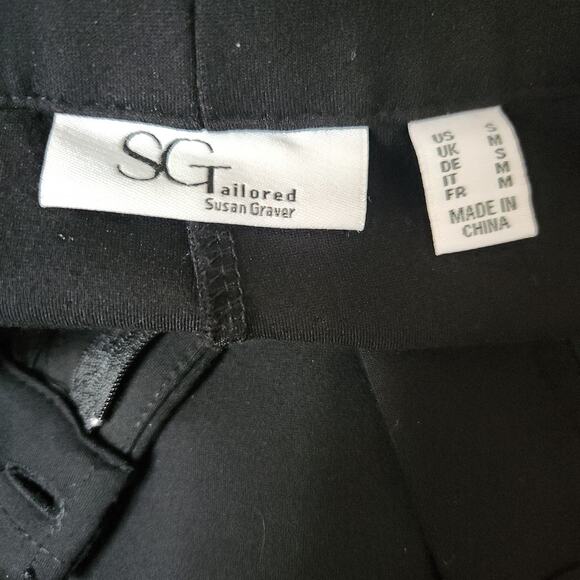 Tailored by Susan Graver Regular Smart Ponte Slim Leg Trouser Black Small - Picture 7 of 9